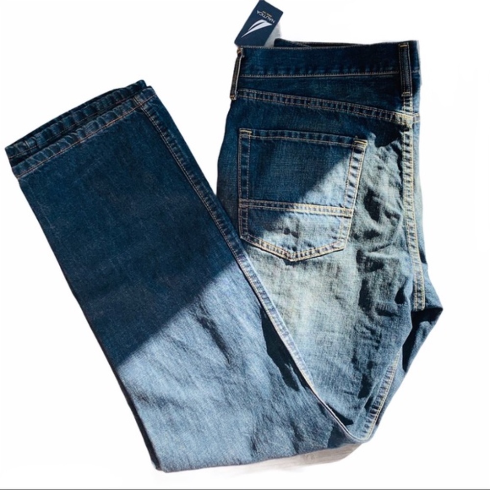 NAUTICA Jeans Co. NYC Relaxed Fit Dark 34W 32L Men - Picture 2 of 10